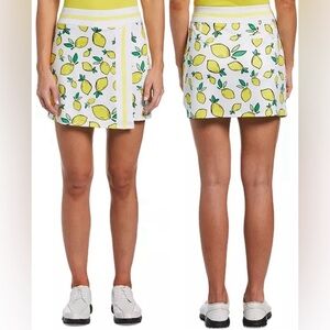 NWT PGA TOUR GOLF SKORT,STRIPED WAISTBAND, INTERLOCK KNIT FABRICATION, LEMON XXL